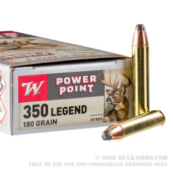 20 Rounds of .350 Legend Ammo by Winchester Super-X - 180gr Power-Point