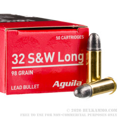 1000 Rounds of .32S&W Long Ammo by Aguila - 98gr LRN