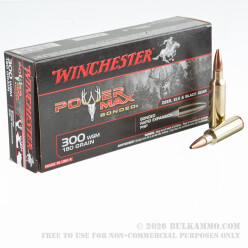 20 Rounds of .300 Win Short Mag Ammo by Winchester Power Max Bonded- 180gr HP