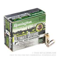 20 Rounds of .380 ACP Ammo by Remington Ultimate Defense - 102 gr JHP