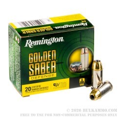 20 Rounds of .45 ACP Ammo by Remington Golden Saber Defense - 230gr BJHP