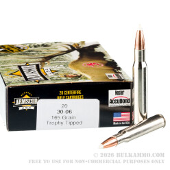 20 Rounds of 30-06 Springfield Ammo by Armscor USA - 165gr AccuBond
