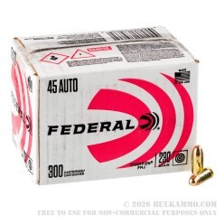 300 Rounds of .45 ACP Ammo by Federal Champion - 230gr FMJ