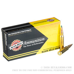 20 Rounds of .308 Win Ammo by Black Hills Gold - 155gr TMK