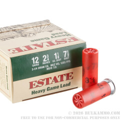 25 Rounds of 12ga Ammo by Estate Cartridge - 2 3/4" 1 1/8 ounce #7 1/2 shot