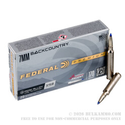 20 Rounds of 7mm Backcountry Ammo by Federal - 170gr Terminal Ascent