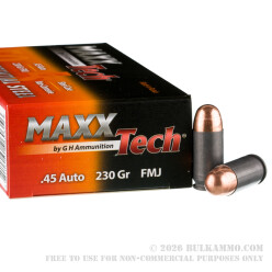 500 Rounds of .45 ACP Ammo by MAXXTech Essential Steel - 230gr FMJ