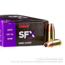 1000 Rounds of 9mm Ammo by PMC SFX - 147gr JHP