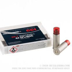 10 Rounds of .44 Spl/Mag Ammo by CCI Big 4 - 110 Grain #4 shot