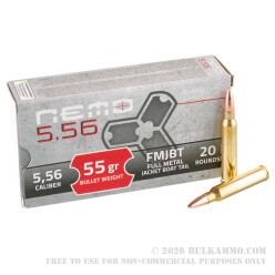1000 Rounds of 5.56x45 Ammo by NEMO - 55gr FMJBT