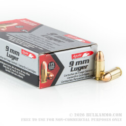 50 Rounds of 9mm Ammo by Aguila - 115gr FMJ
