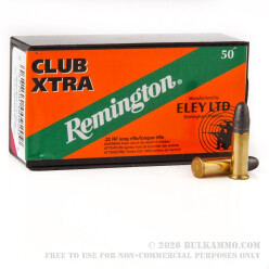 50 Rounds of .22 LR Ammo by Remington Eley Club Xtra - 40gr LRN