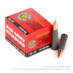 180 Rounds of 7.62x39mm Ammo by Red Army Standard - 123gr FMJ