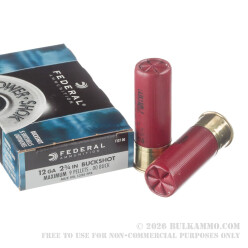 5 Rounds of 12ga Ammo by Federal Power Shok -  00 Buck
