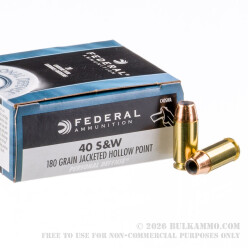 500  Rounds of .40 S&W Ammo by Federal - 180gr JHP