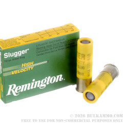 5 Rounds of 20ga High Velocity Ammo by Remington - 2-3/4" 1/2 ounce Rifled Slug