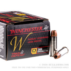 20 Rounds of .38 Spl Ammo by Winchester Train & Defend - 130gr JHP