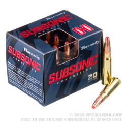 20 Rounds of 7.62x39 Ammo by Hornady Subsonic - 255gr Sub-X