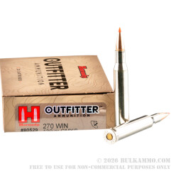 20 Rounds of .270 Win Ammo by Hornady Outfitter - 130gr GMX