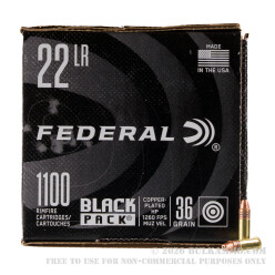 4400 Rounds of .22 LR Ammo by Federal Black Pack - 36gr CPHP