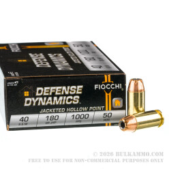 50 Rounds of .40 S&W Ammo by Fiocchi - 180gr JHP