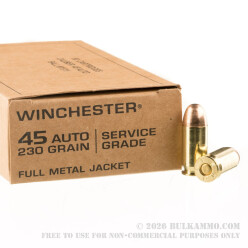 500 Rounds of .45 ACP Ammo by Winchester - 230gr FMJ