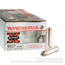 50 Rounds of .357 Mag Ammo by Winchester Super-X - 125gr JHP
