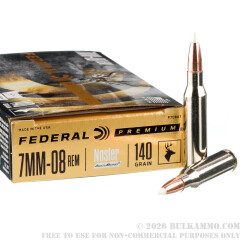 20 Rounds of 7mm-08 Ammo by Federal - 140gr AccuBond