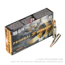 20 Rounds of 7mm-08 Ammo by Federal - 140gr AccuBond