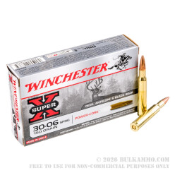 20 Rounds of 30-06 Springfield Ammo by Winchester - 150gr HPBT