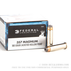 20 Rounds of .357 Mag Ammo by Federal - 180gr JHP