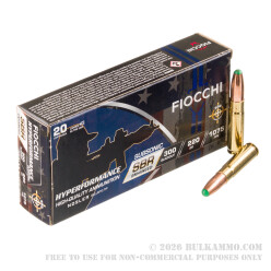 200 Rounds of .300 AAC Blackout Ammo by Fiocchi Hyperformance SBR Enhanced - 220gr Ballistic Tip