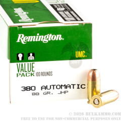 600 Rounds of .380 ACP Ammo by Remington - 88gr JHP