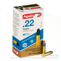 1000 Rounds of .22 LR Ammo by Aguila Target Competition - 40gr LRN