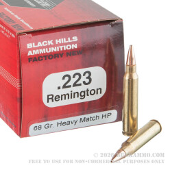 50 Rounds of .223 Ammo by Black Hills Ammunition - 68gr Heavy Match Hollow Point