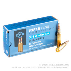 200 Rounds of .308 Win Ammo by Prvi Partizan - 180gr SP