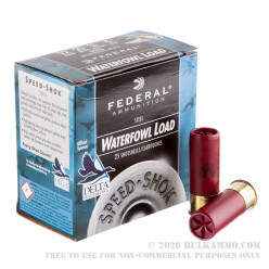25 Rounds of 12ga Ammo by Federal Speed-Shok Waterfowl - 2-3/4" 1 1/8 ounce #4 shot