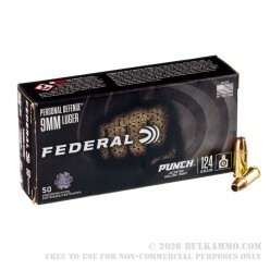 500 Rounds of 9mm Ammo by Federal Punch - 124gr JHP