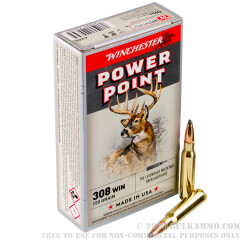 200 Rounds of .308 Win Ammo by Winchester - 150gr Power Point