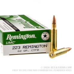20 Rounds of .223 Ammo by Remington - 62gr CTFB