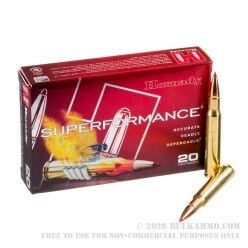 20 Rounds of 30-06 Springfield Ammo by Hornady Superformance - 150gr CX