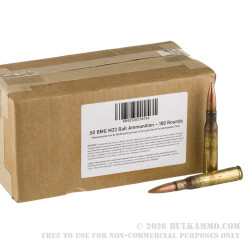 100 Rounds of .50 BMG Ammo by Lake City - 660gr FMJ M33