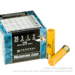 25 Rounds of 20ga 3" Ammo by Federal Speed-Shok Steel - 7/8 ounce #2 Shot