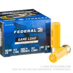250 Rounds of 20ga Ammo by Federal -  #6 shot