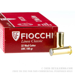 50 Rounds of .32S&W Long Ammo by Fiocchi - 100 gr Lead Wadcutter