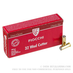50 Rounds of .32S&W Long Ammo by Fiocchi - 100 gr Lead Wadcutter