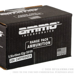 200 Rounds of 5.56x45 Ammo by Ammo Inc. - 62gr FMJ SS109