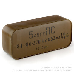 1080 Rounds of Surplus 5.45x39mm Ammo - Ammo - 53gr FMJ