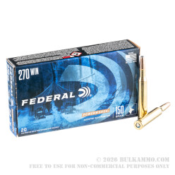 200 Rounds of .270 Win Ammo by Federal - 150gr SP