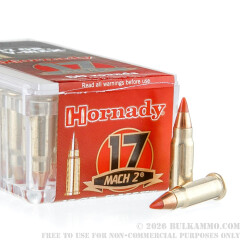 500 Rounds of .17HM2 Ammo by Hornady Varmint Express - 17gr V-MAX